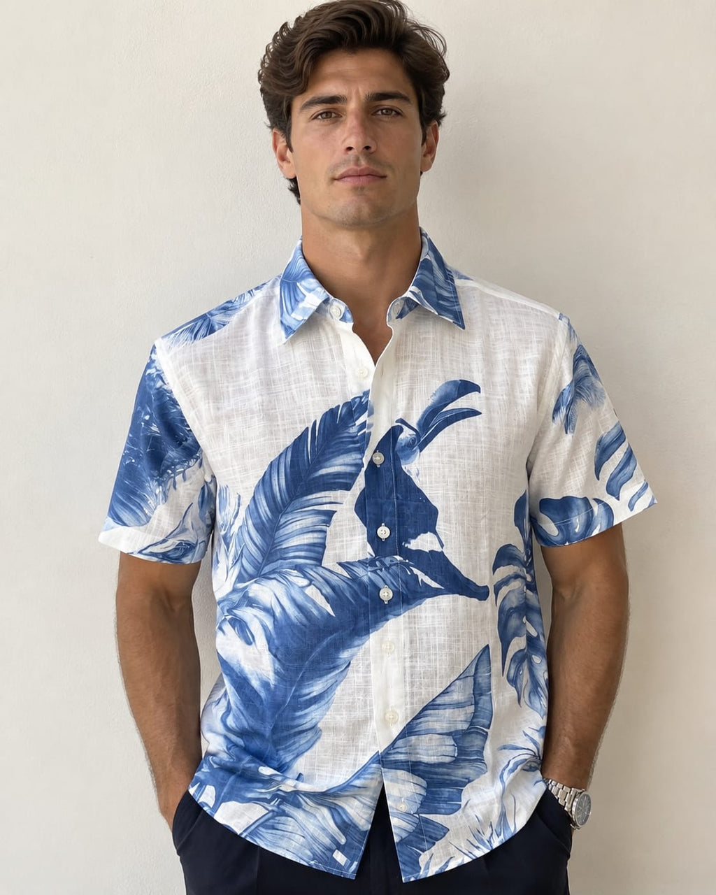 Camicia Lino palma