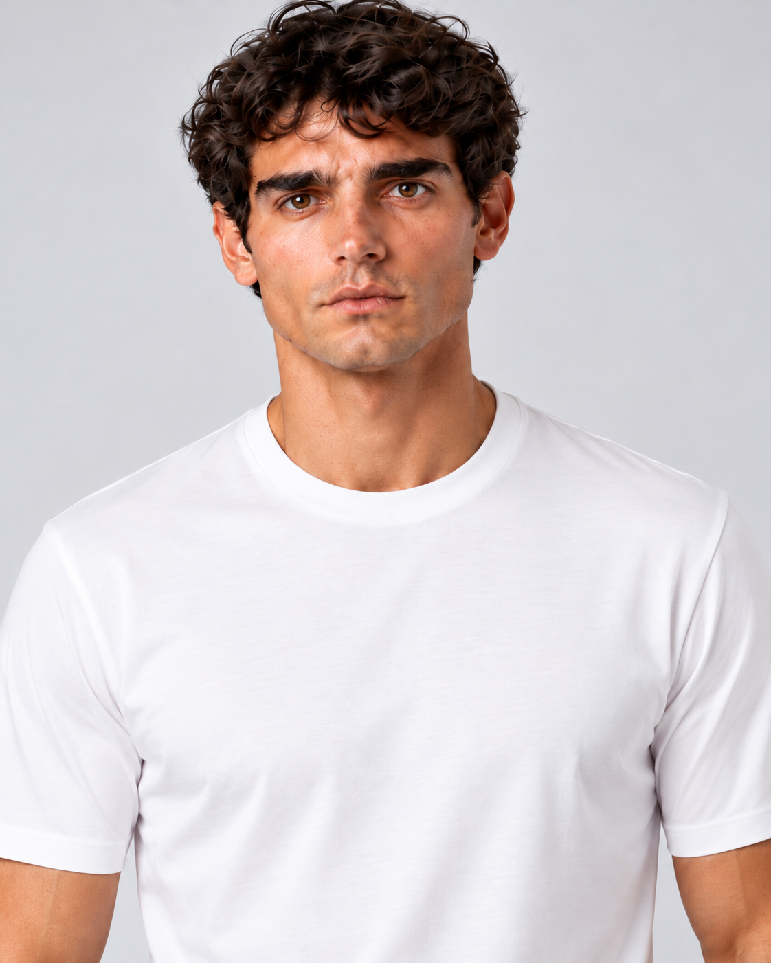 T shirt in filo di scozia bianca