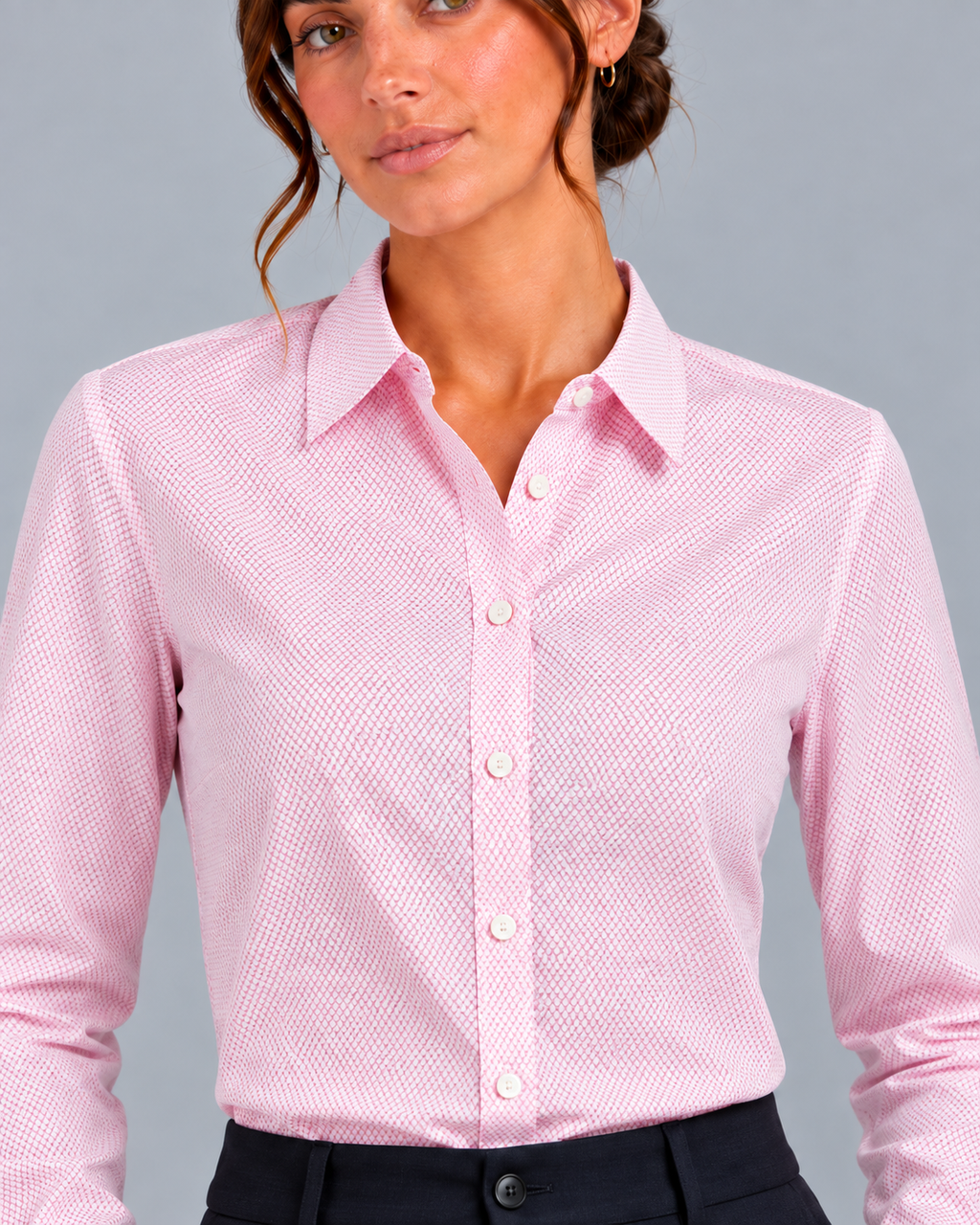 Camicia Bianco/rosa non stiro
