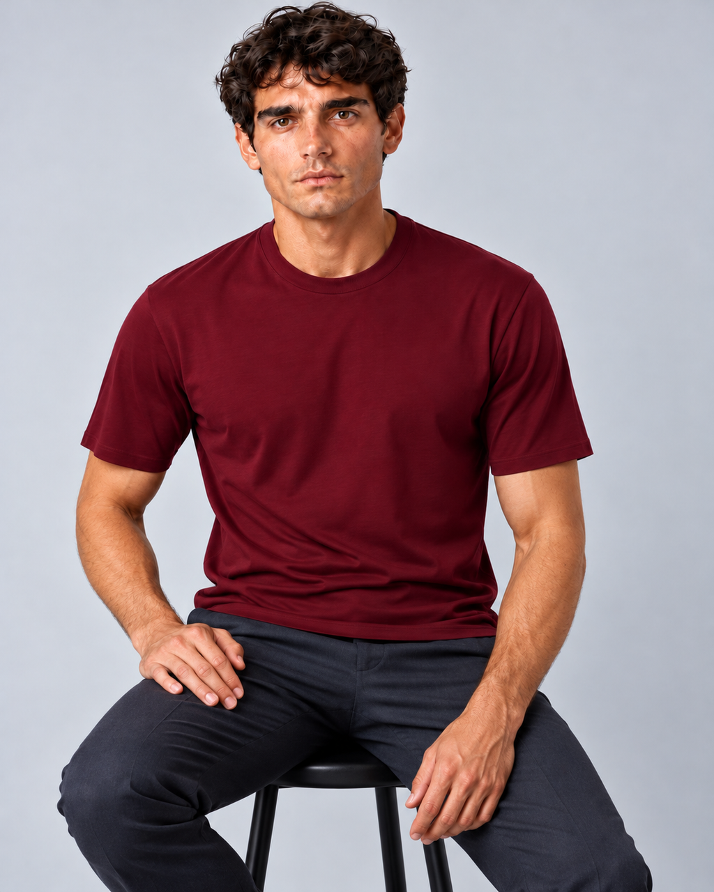 T-shirt  in Filo di Scozia bordeaux