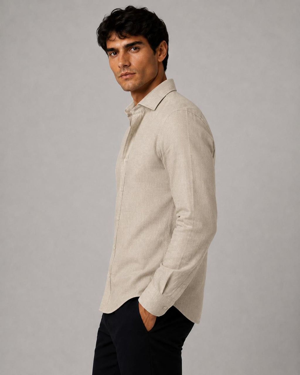 Camicia Lino sabbia