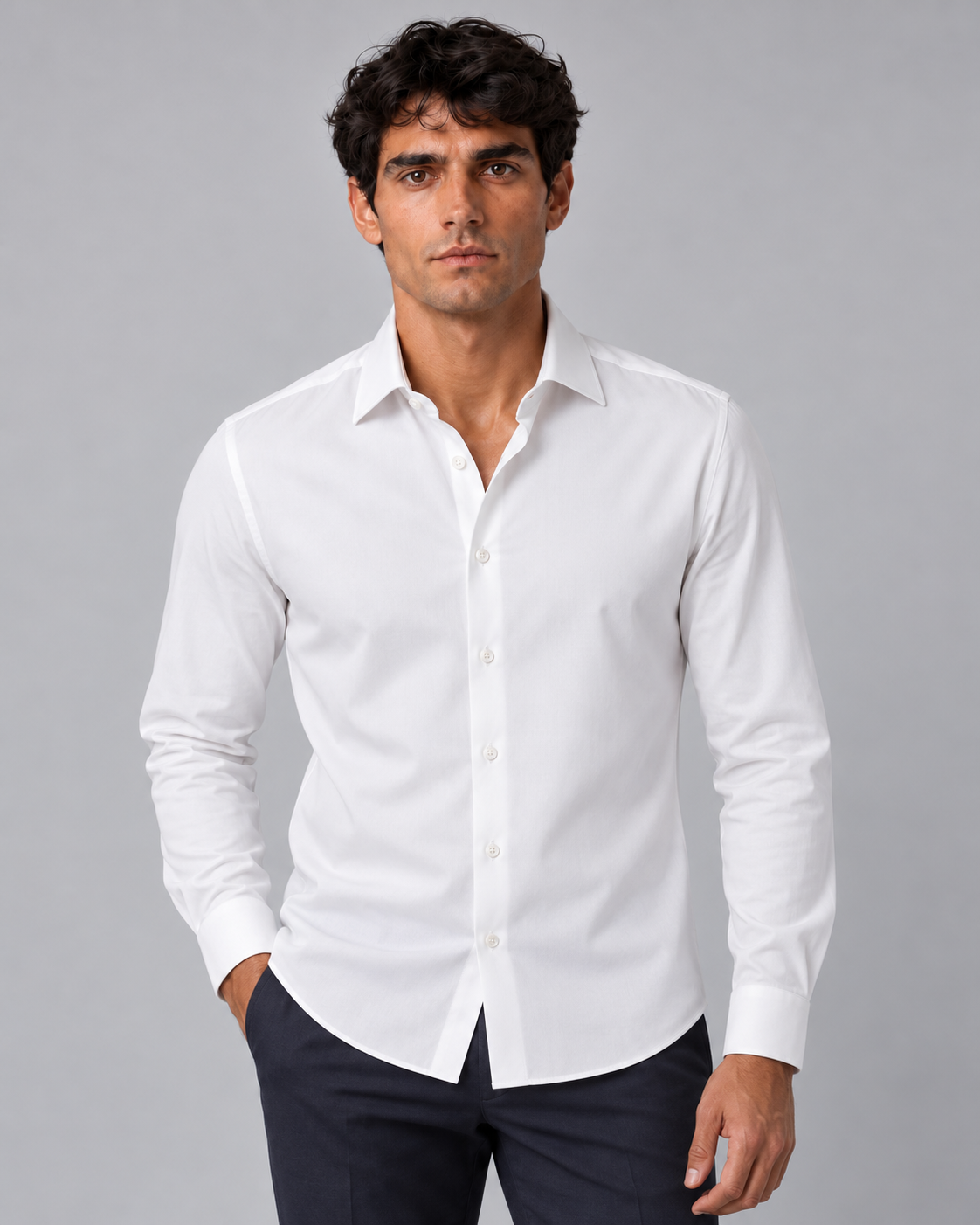 Camicia bianca non stiro slim