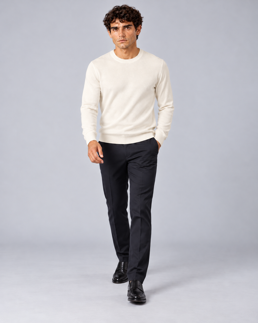 Maglia in lana merino bianco
