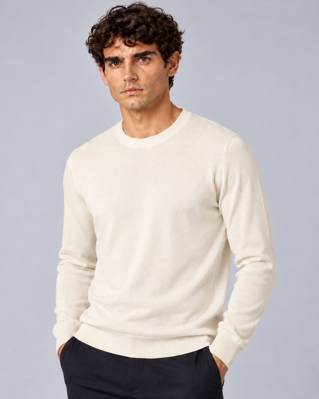 Maglia in lana merino bianco