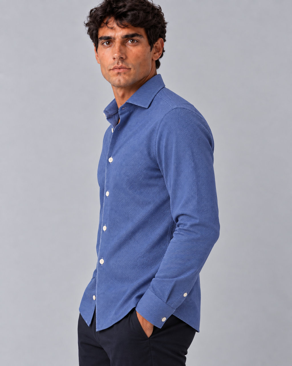 Camicia righe sottili non stiro slim