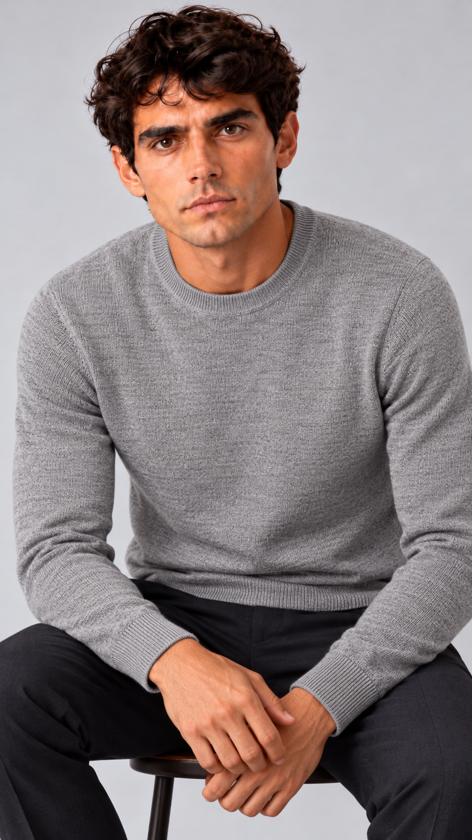 Maglia in lana merino grigio