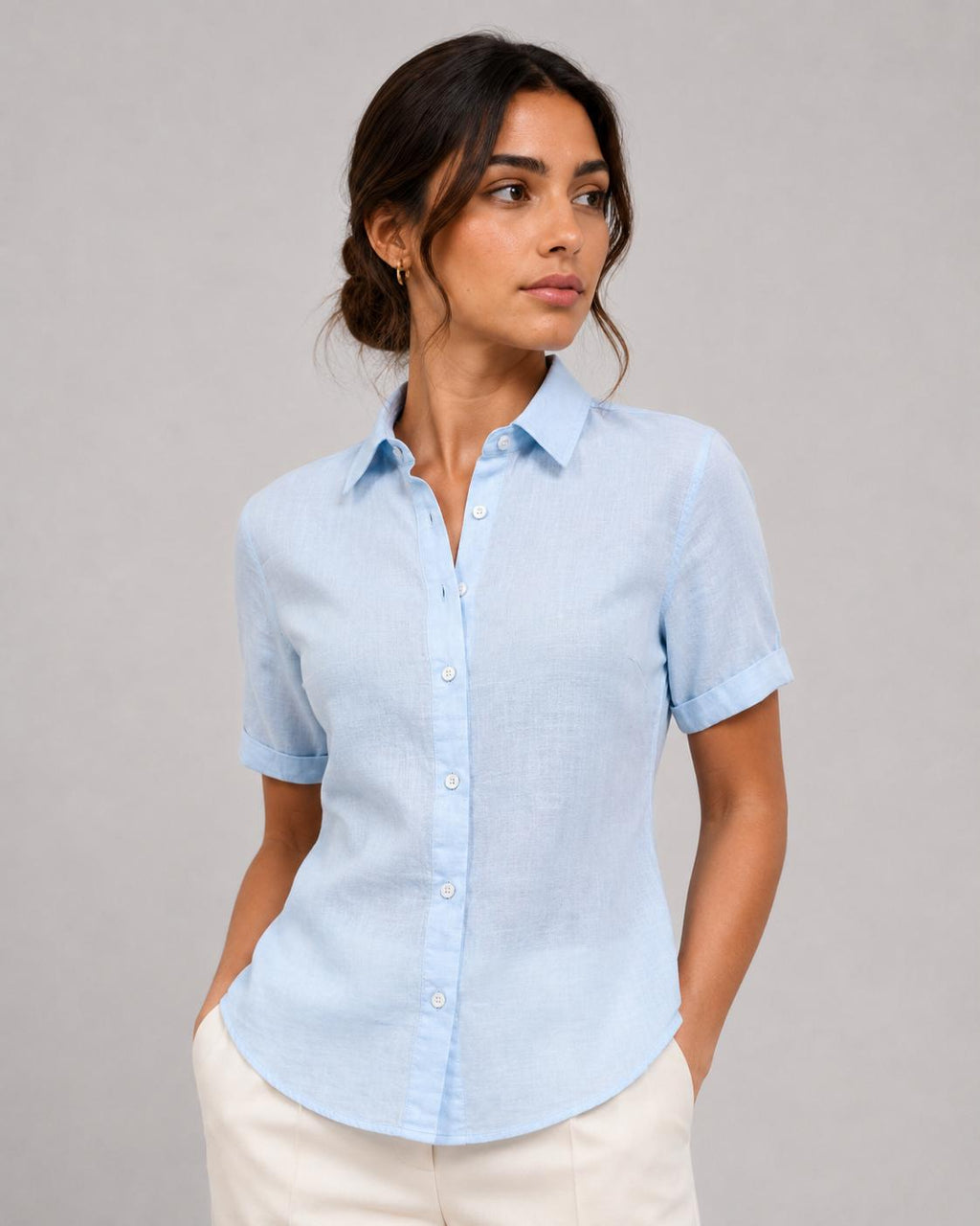 Camicia Lino azzurra