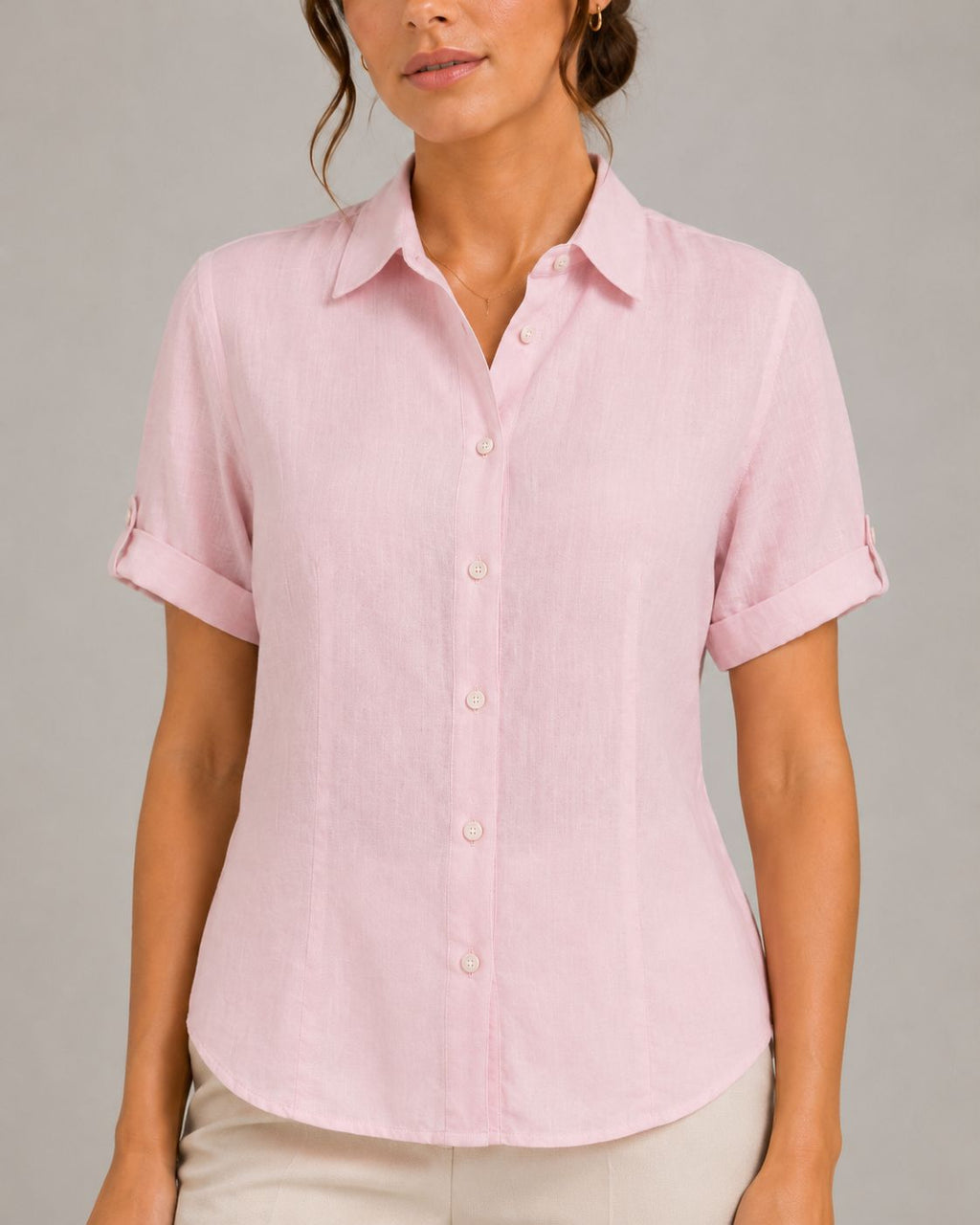 Camicia Lino rosa
