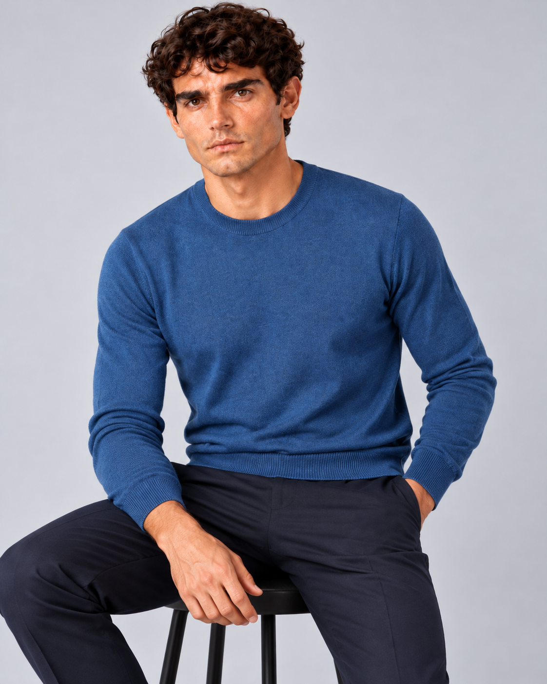 Maglia in lana Merino blu