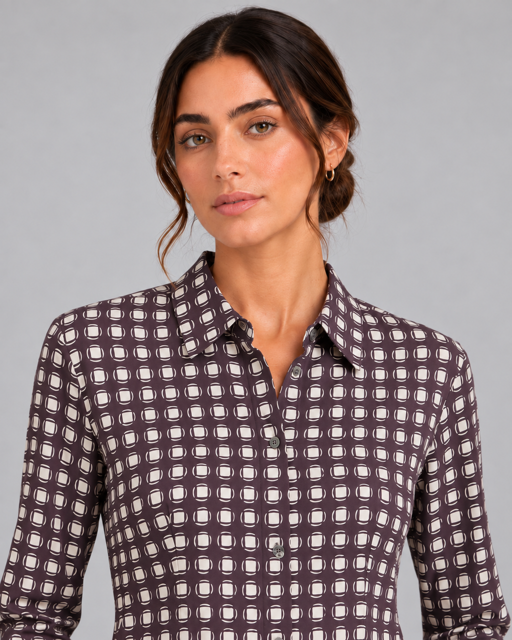 Camicia Sophia coffe non stiro