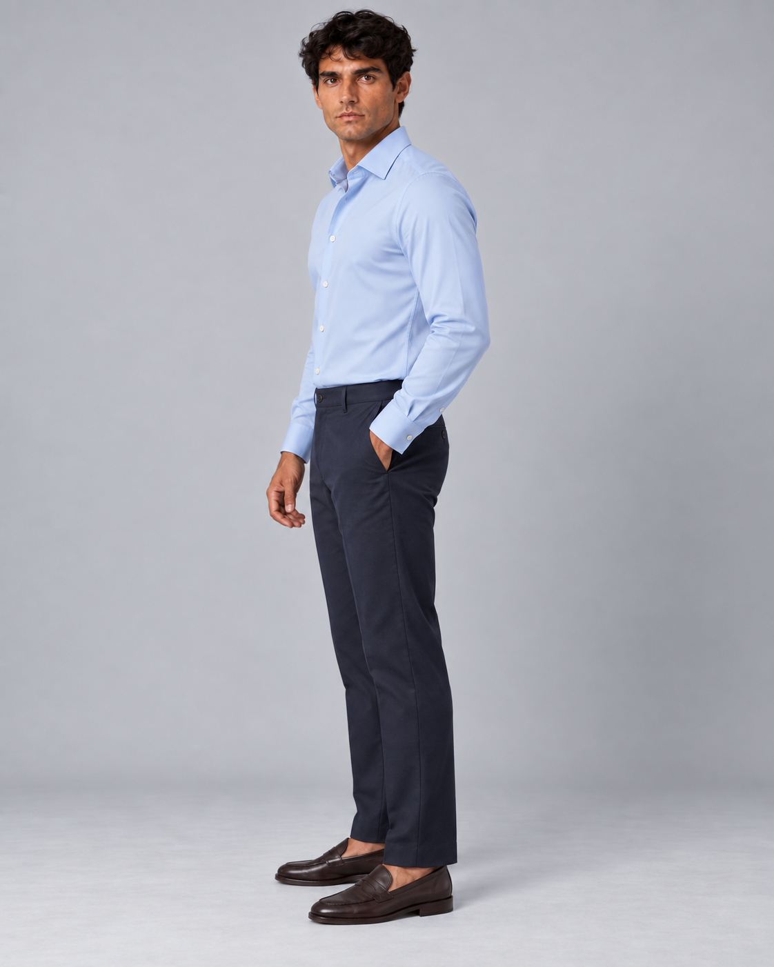 Camicia azzurro non stiro