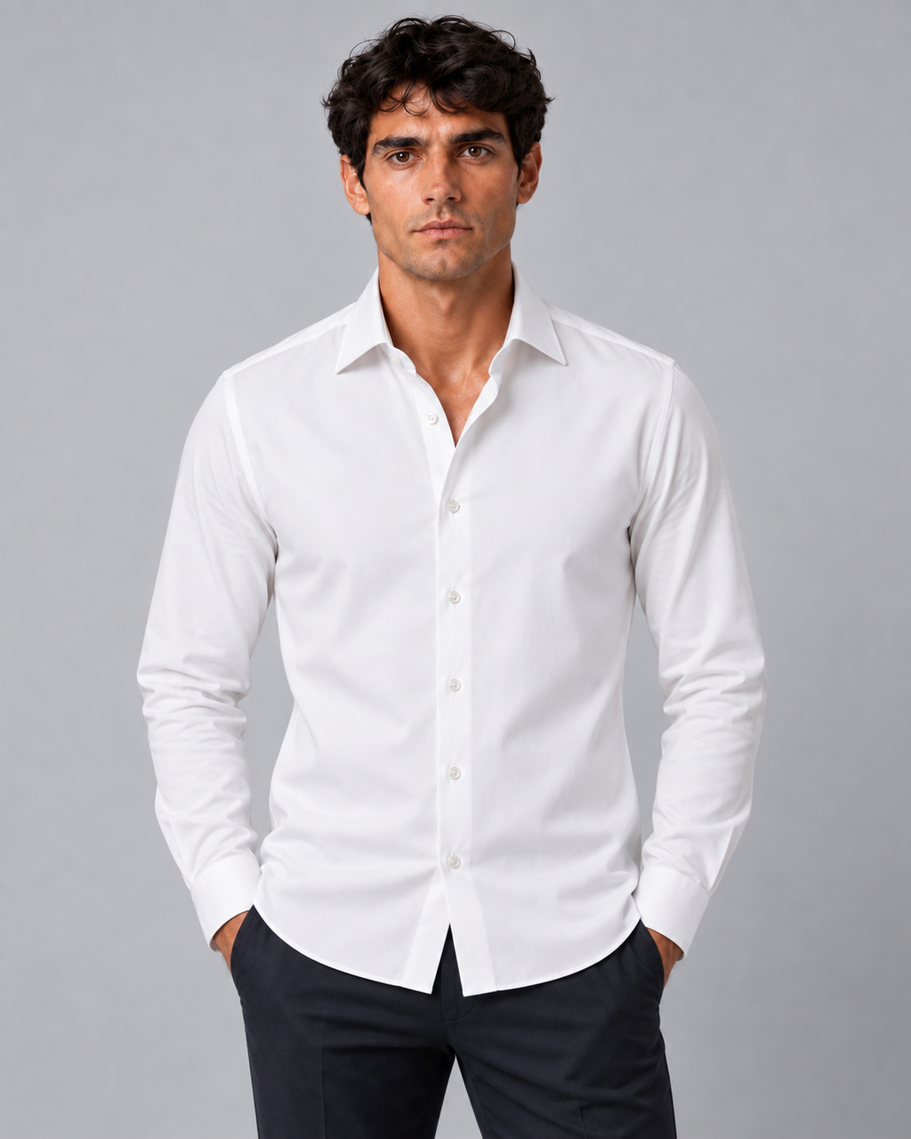 Camicia bianca non stiro slim