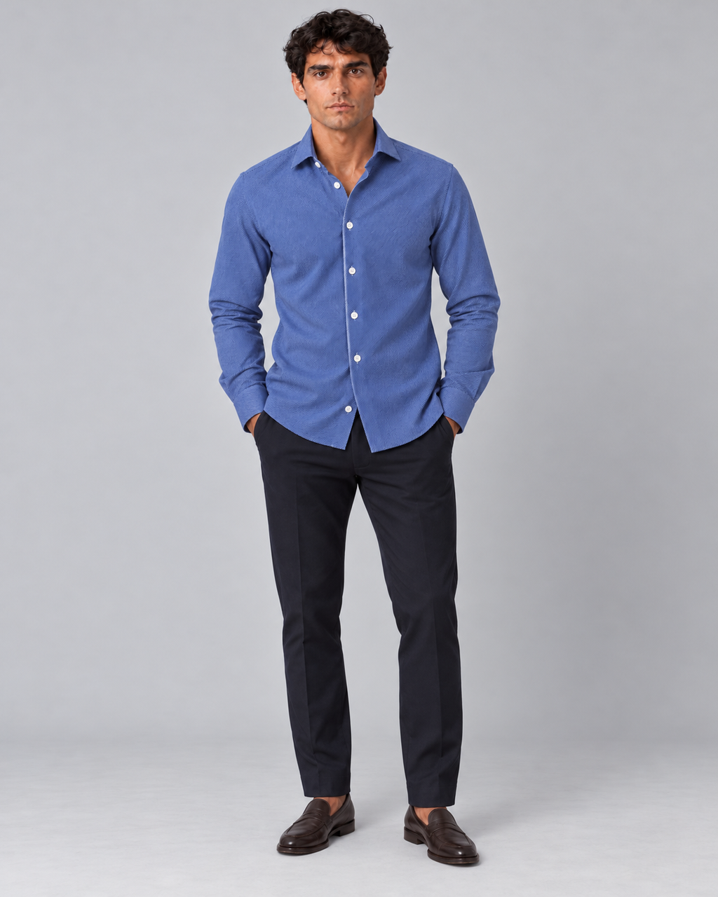 Camicia righe sottili non stiro slim