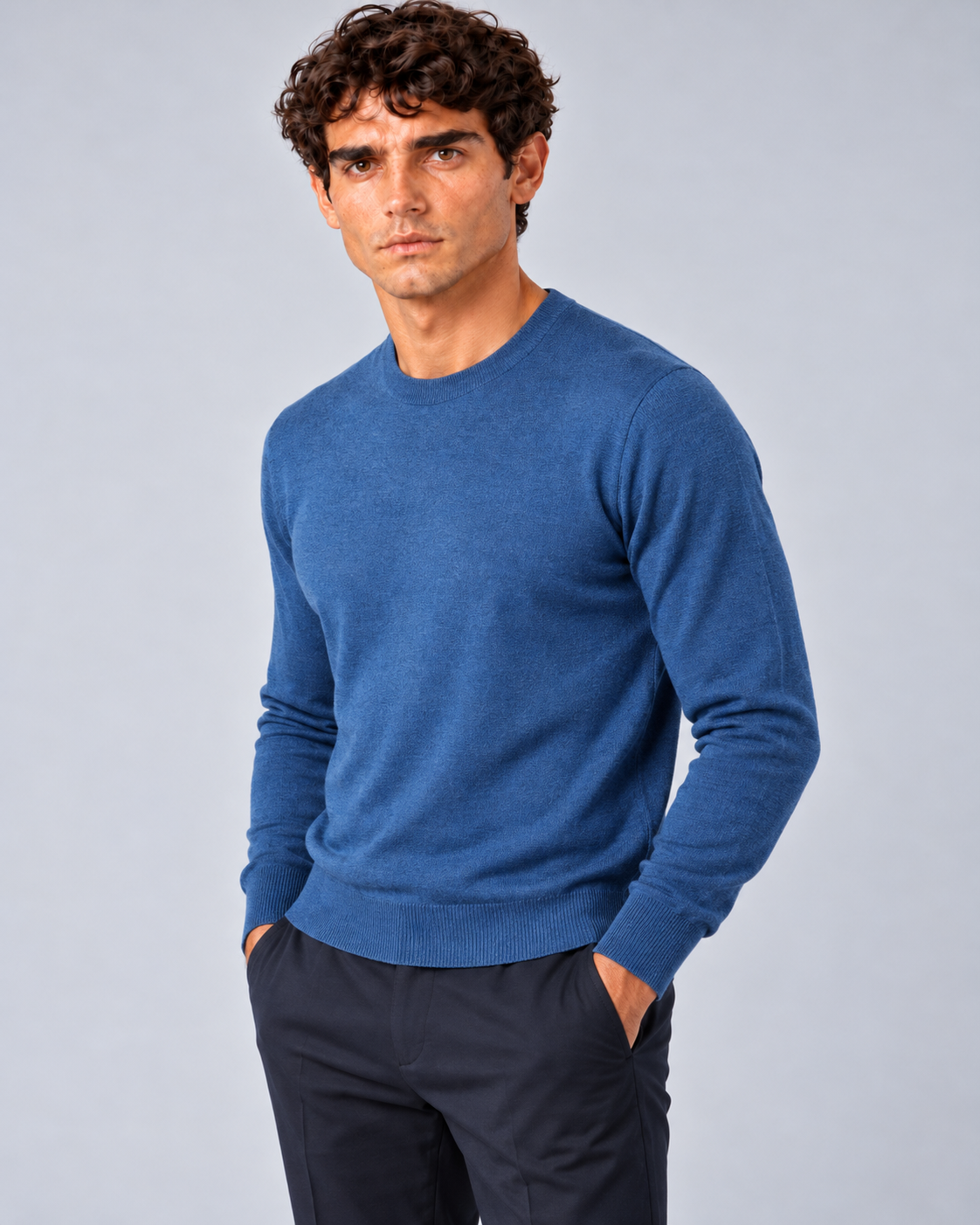 Maglia in lana Merino blu