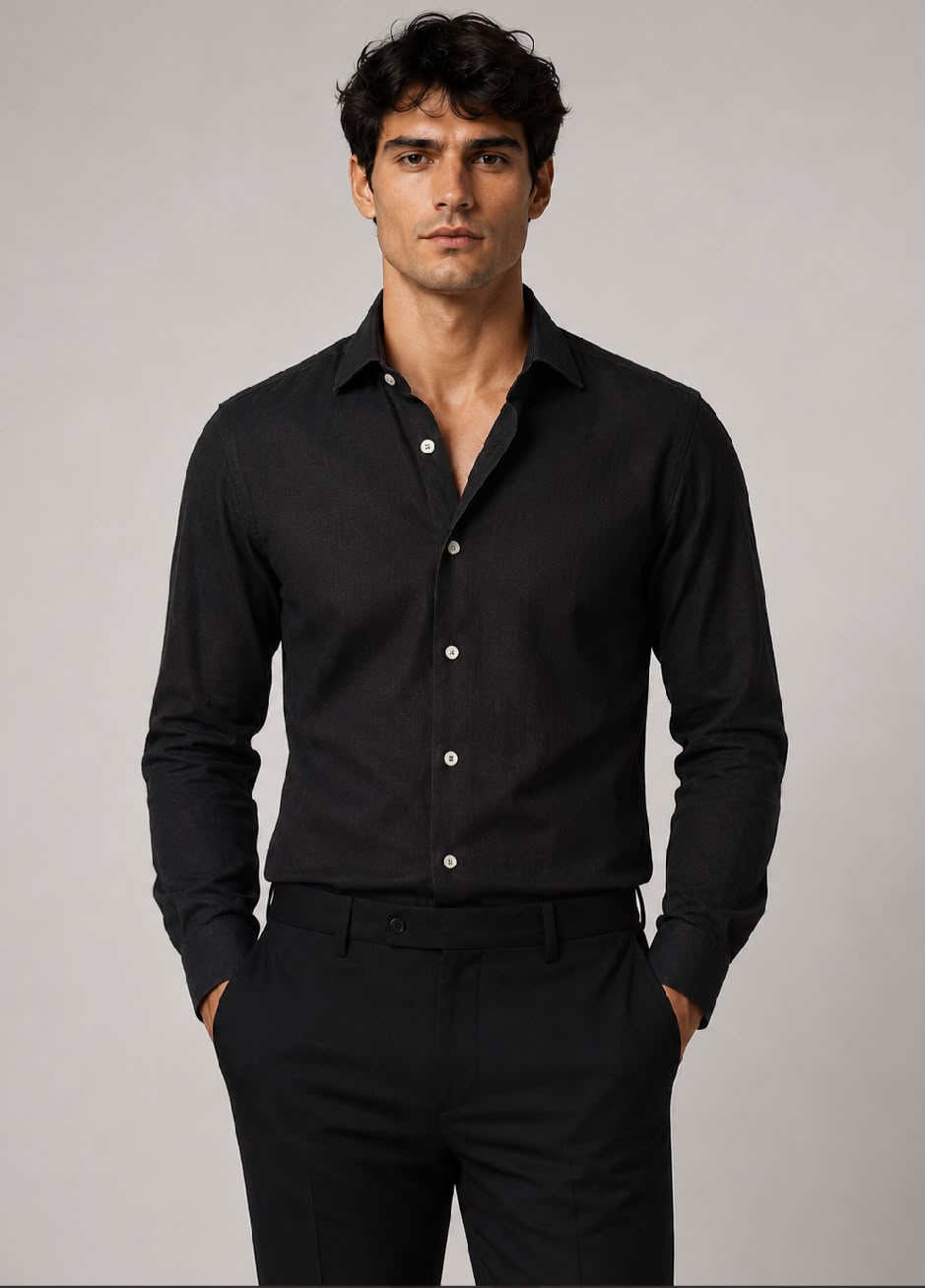 Camicia Lino nero