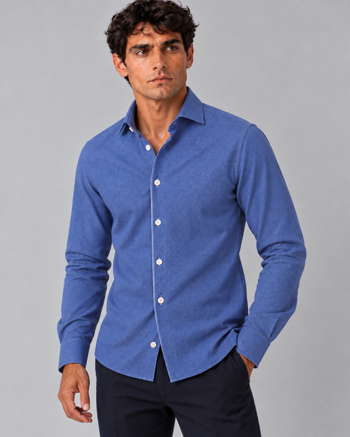 Camicia righe sottili non stiro slim