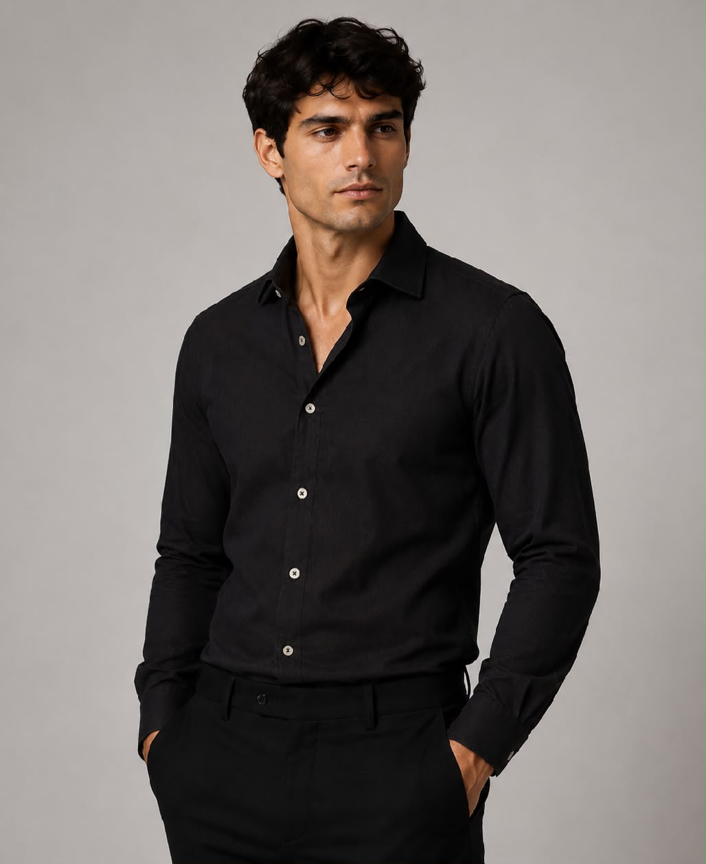 Camicia Lino nero