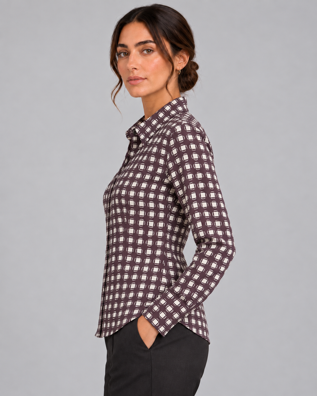 Camicia Sophia coffe non stiro