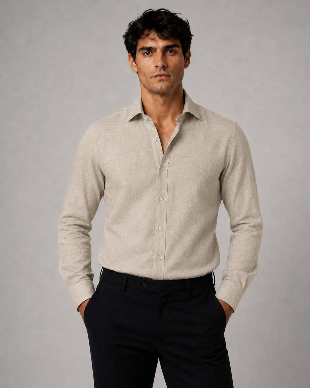 Camicia Lino sabbia