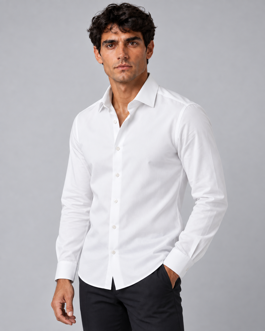 Camicia bianca non stiro regular