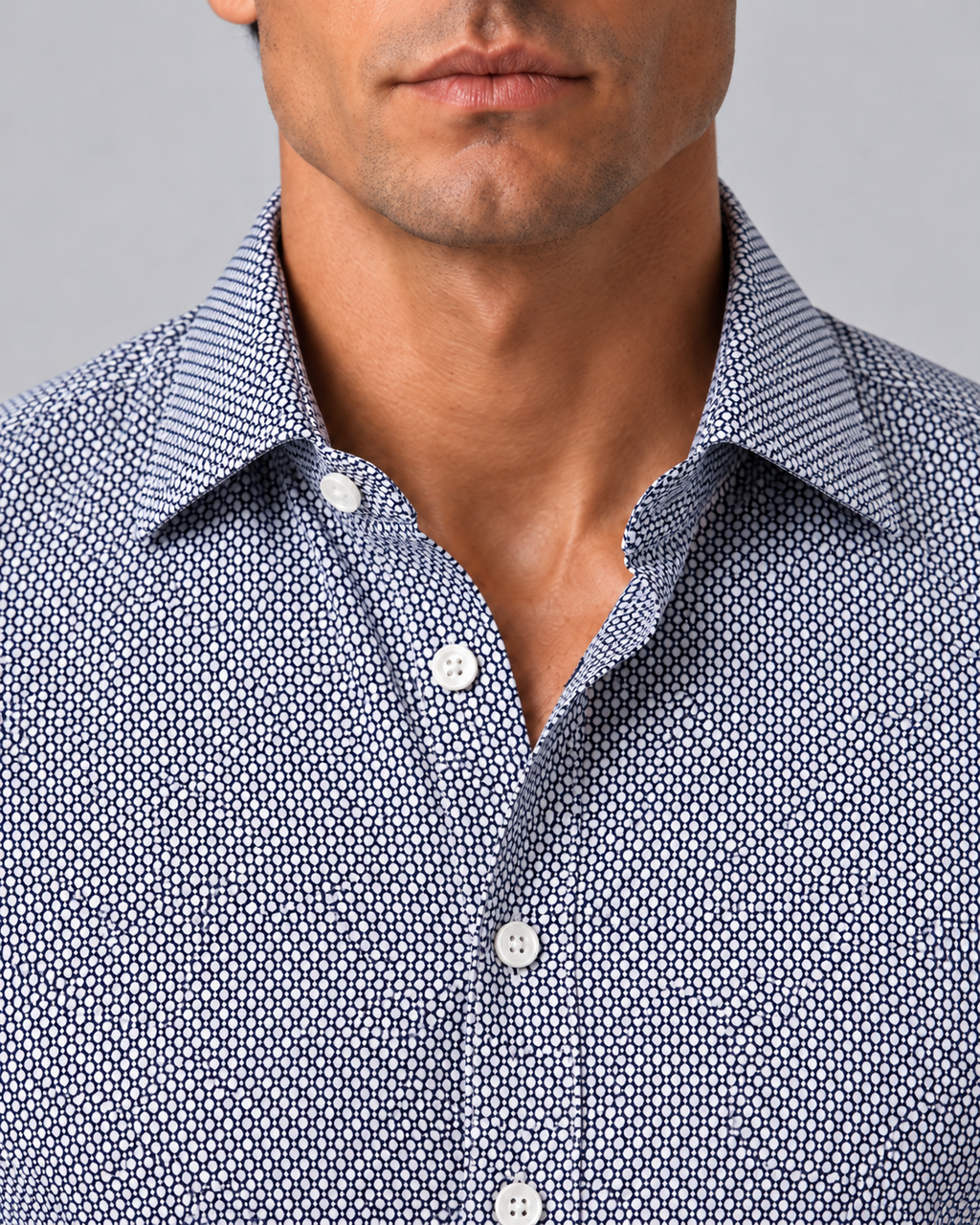 Camicia fantasy blu non stiro