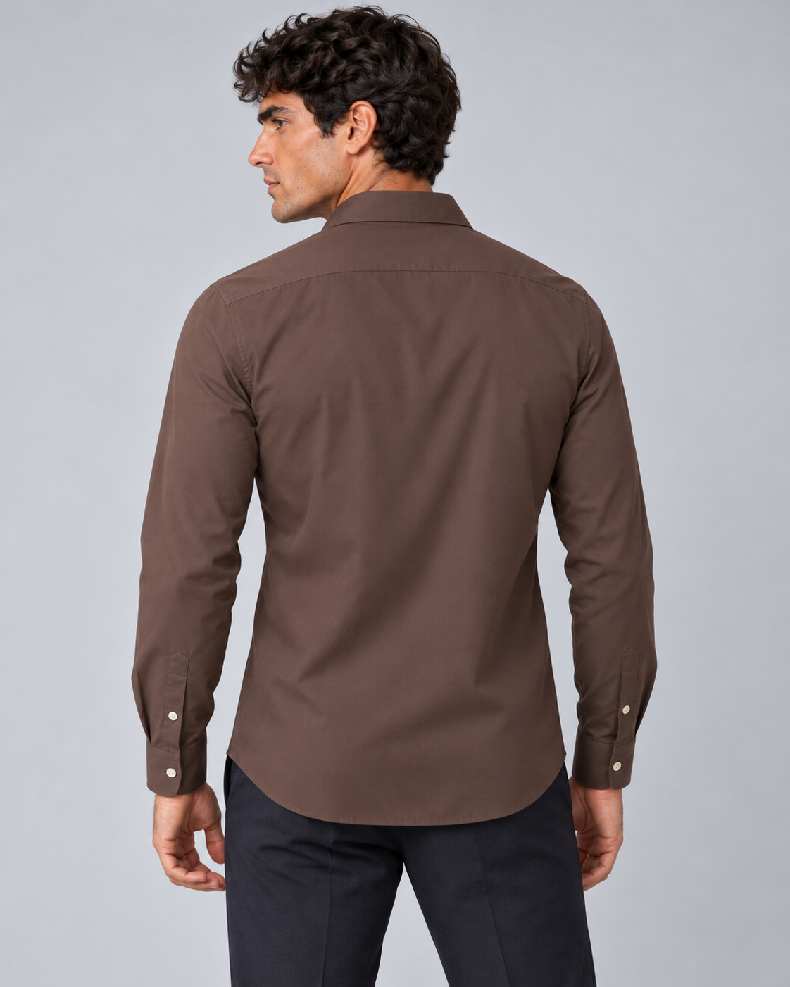 Camicia non stiro marrone