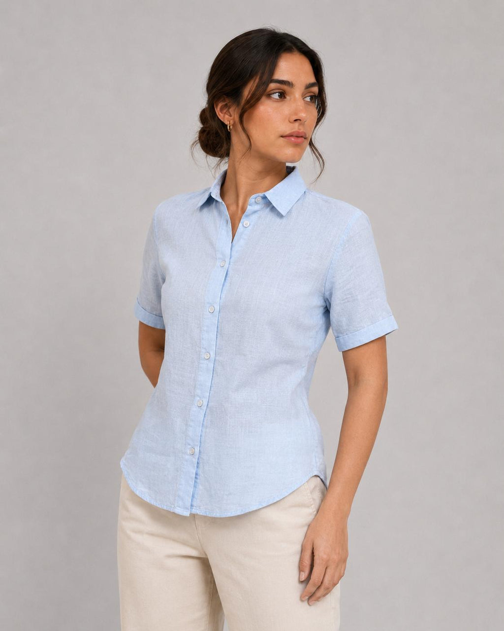 Camicia Lino azzurra