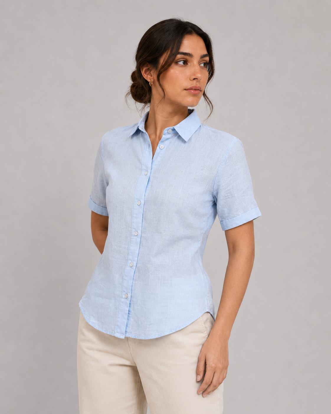 Camicia Lino azzurra