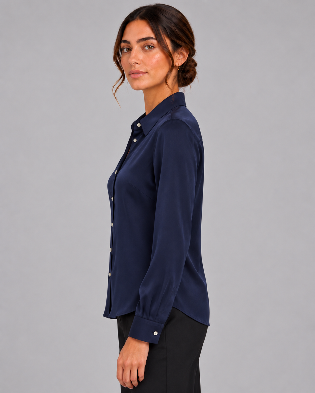 Camicia blu Nico in seta