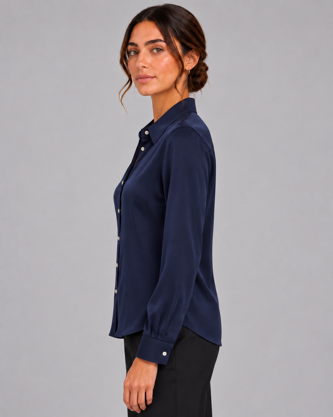 Camicia blu Nico in seta