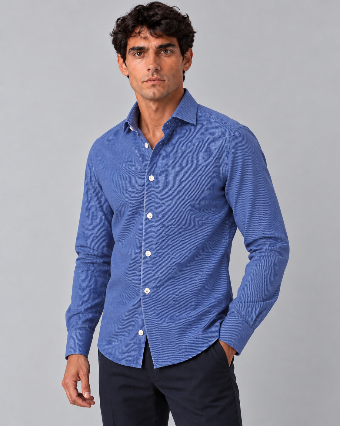 Camicia righe sottili non stiro slim