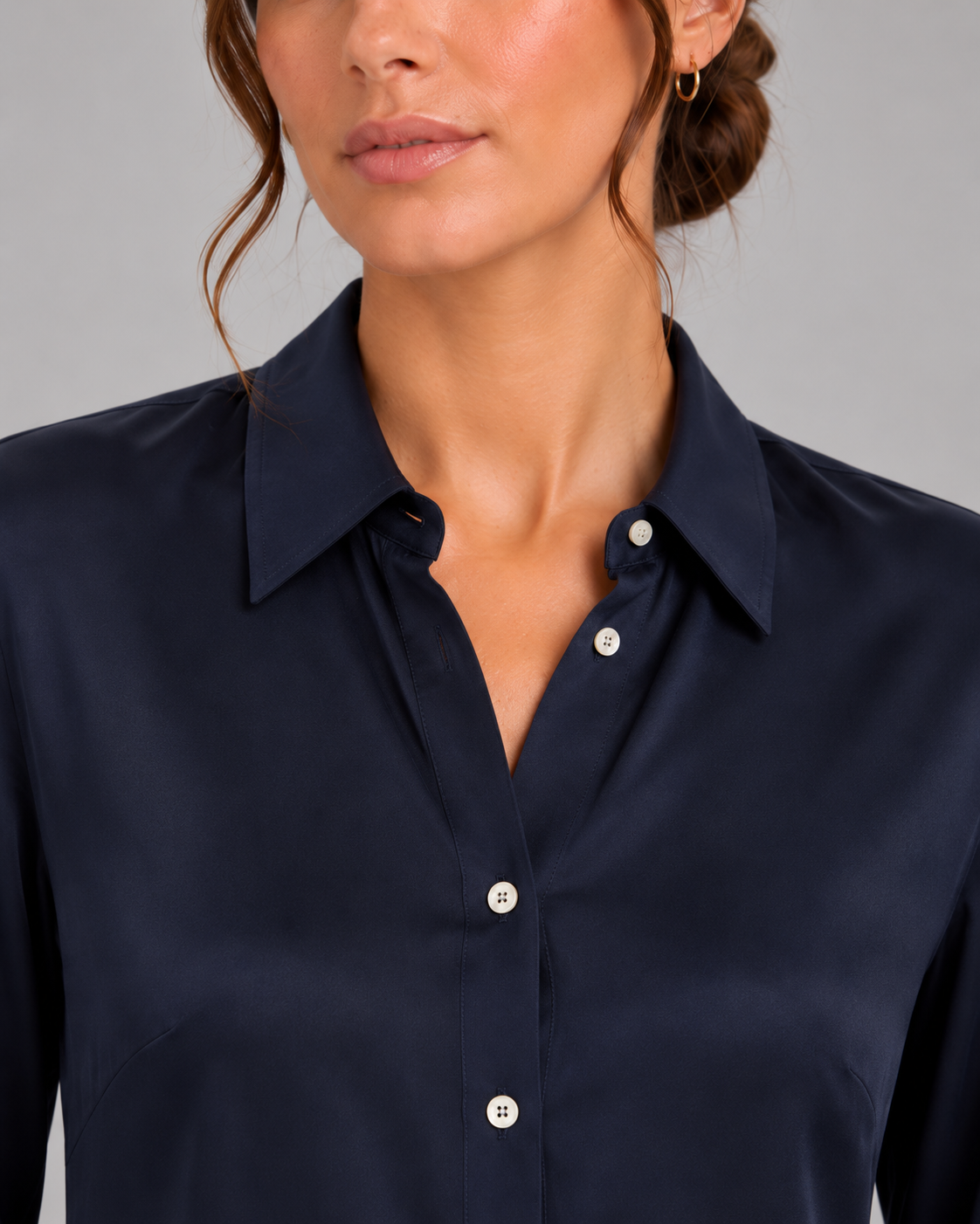Camicia blu Nico in seta