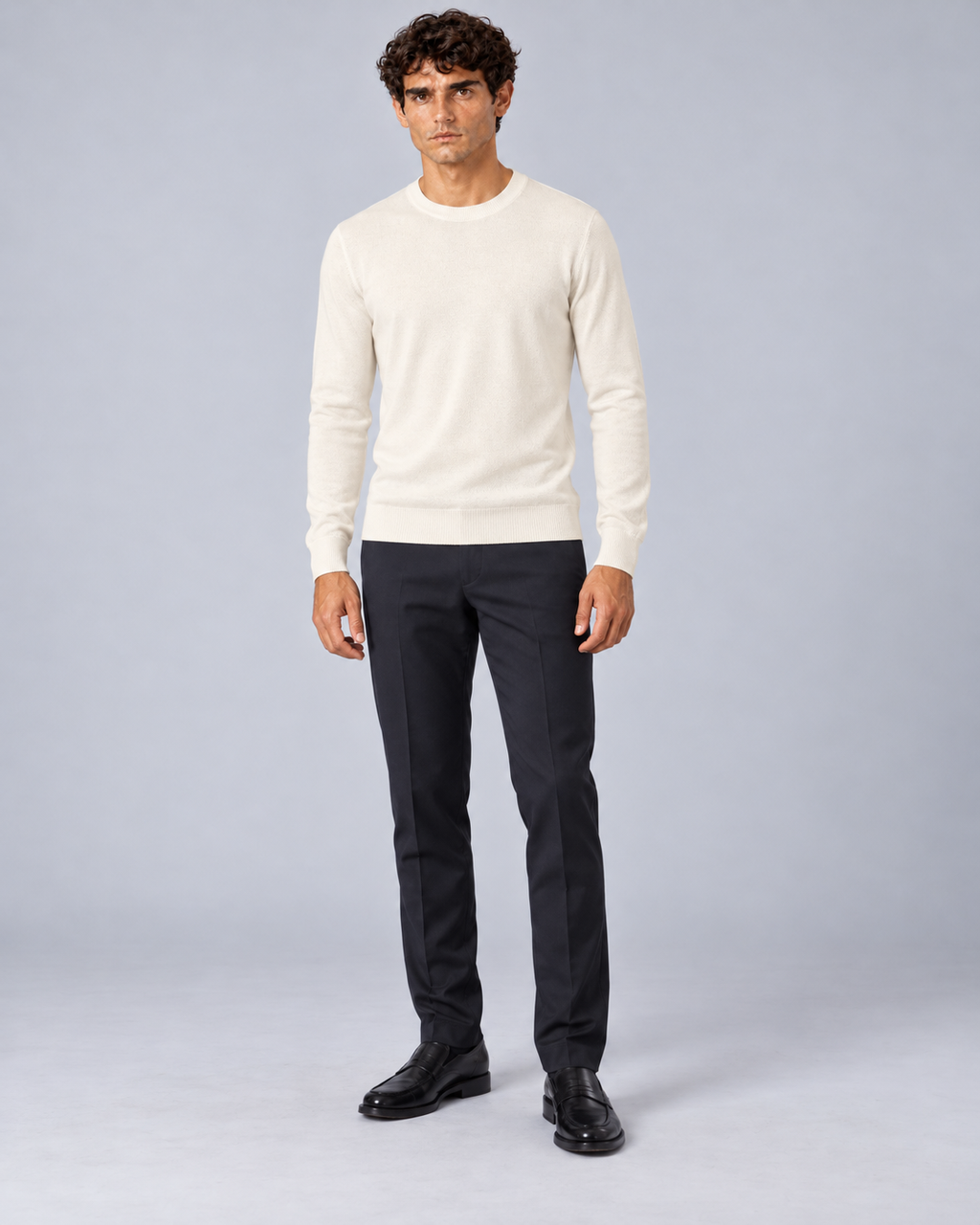 Maglia in lana merino bianco