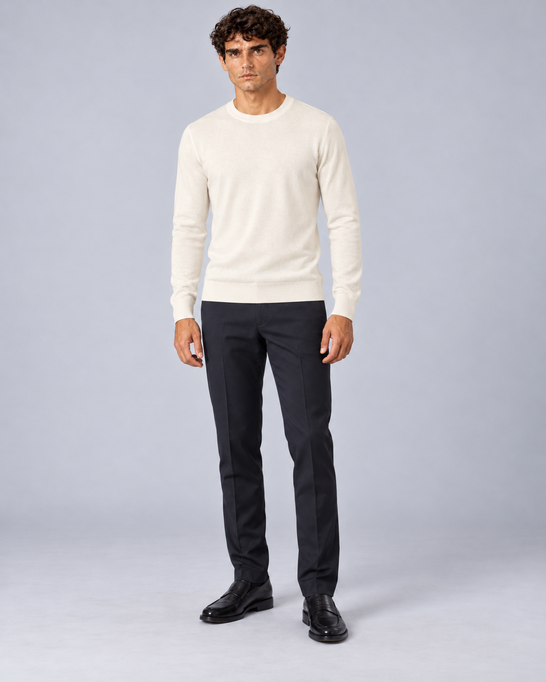 Maglia in lana merino bianco