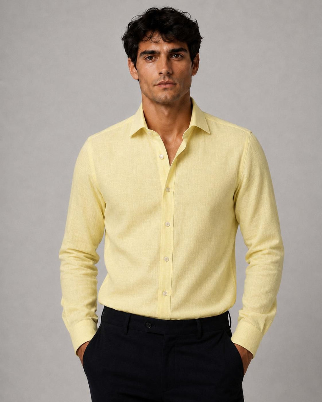 Camicia Lino giallo