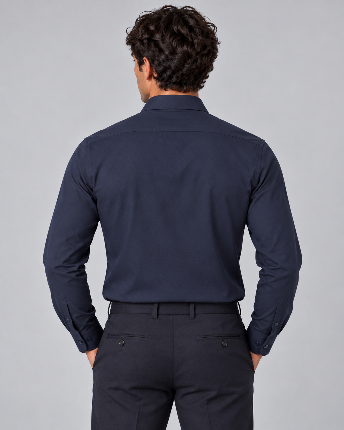 Camicia blu non stiro regular