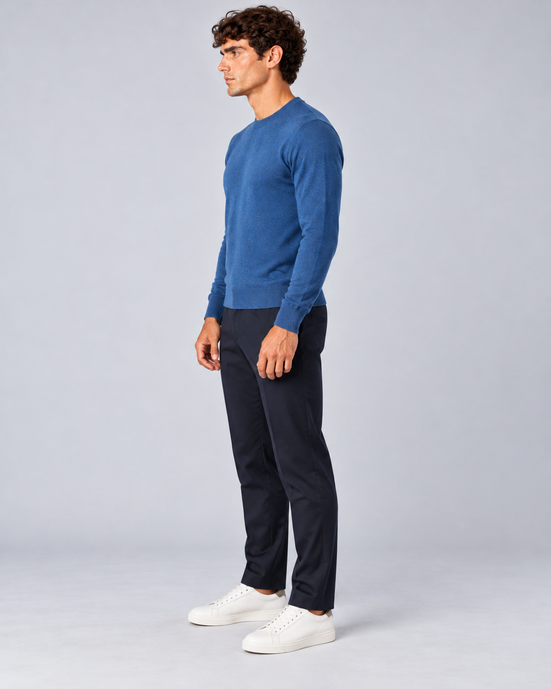 Maglia in lana Merino blu