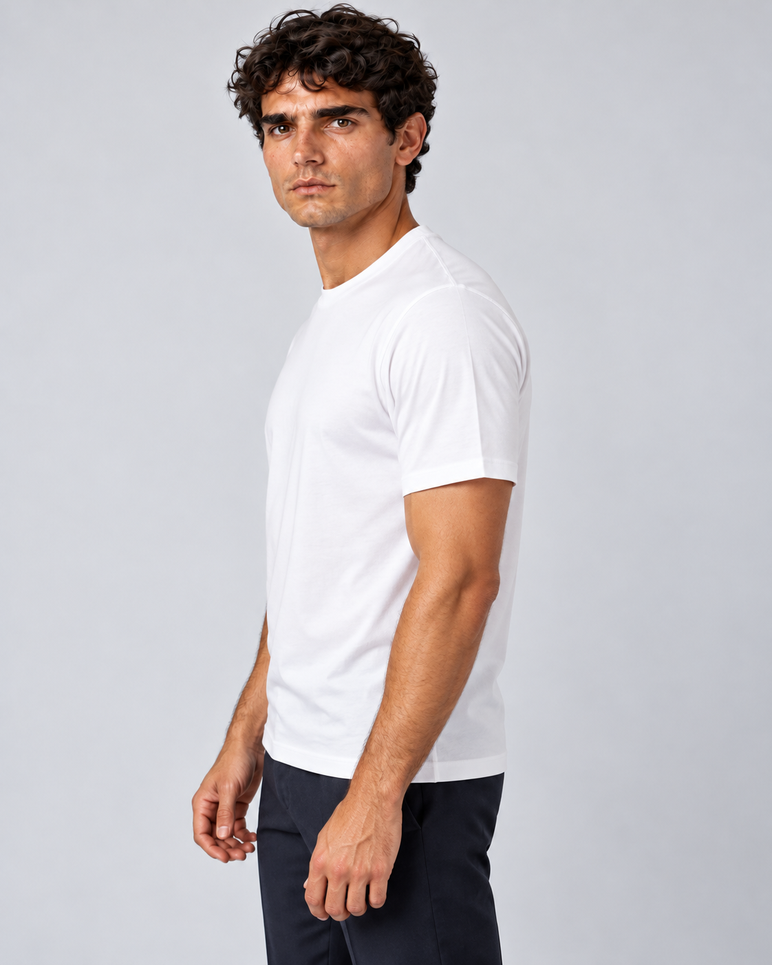 T shirt in filo di scozia bianca