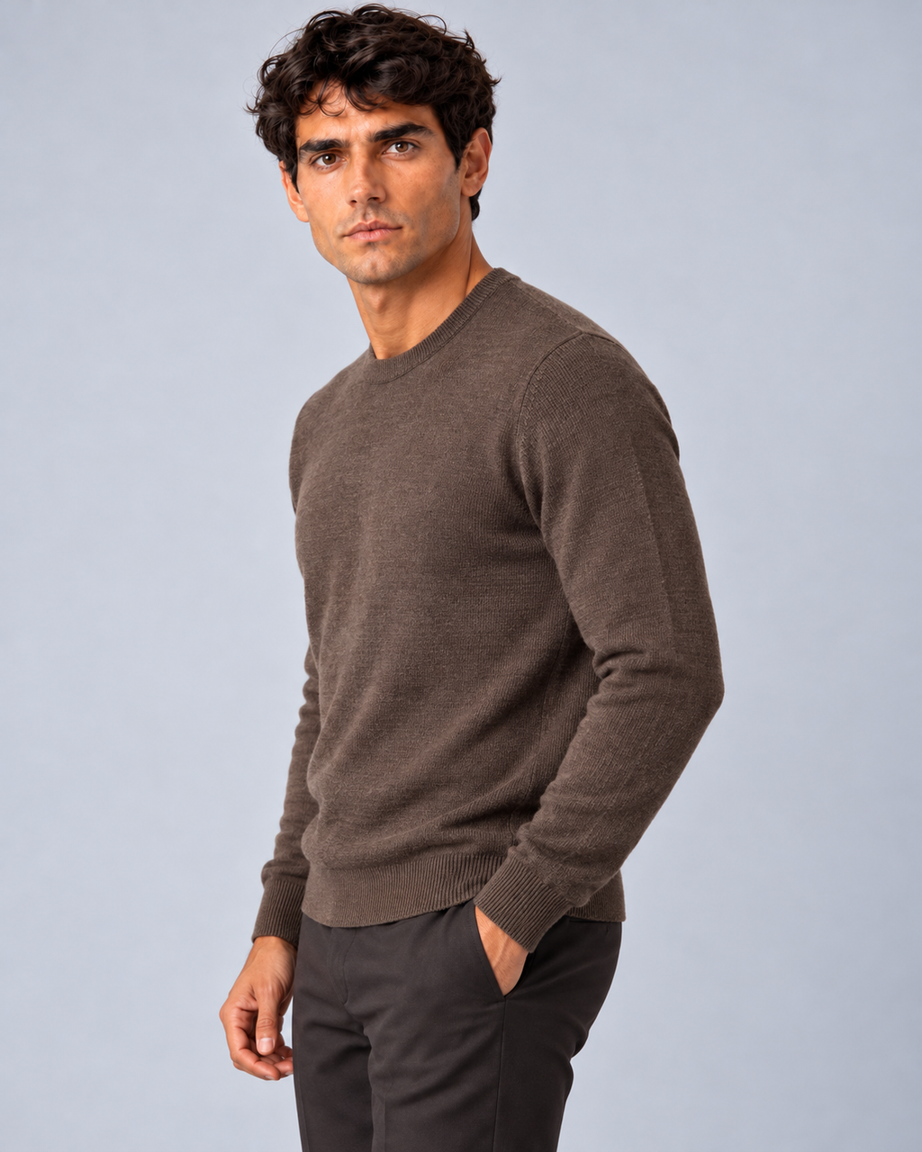 Maglia in lana merino marrone