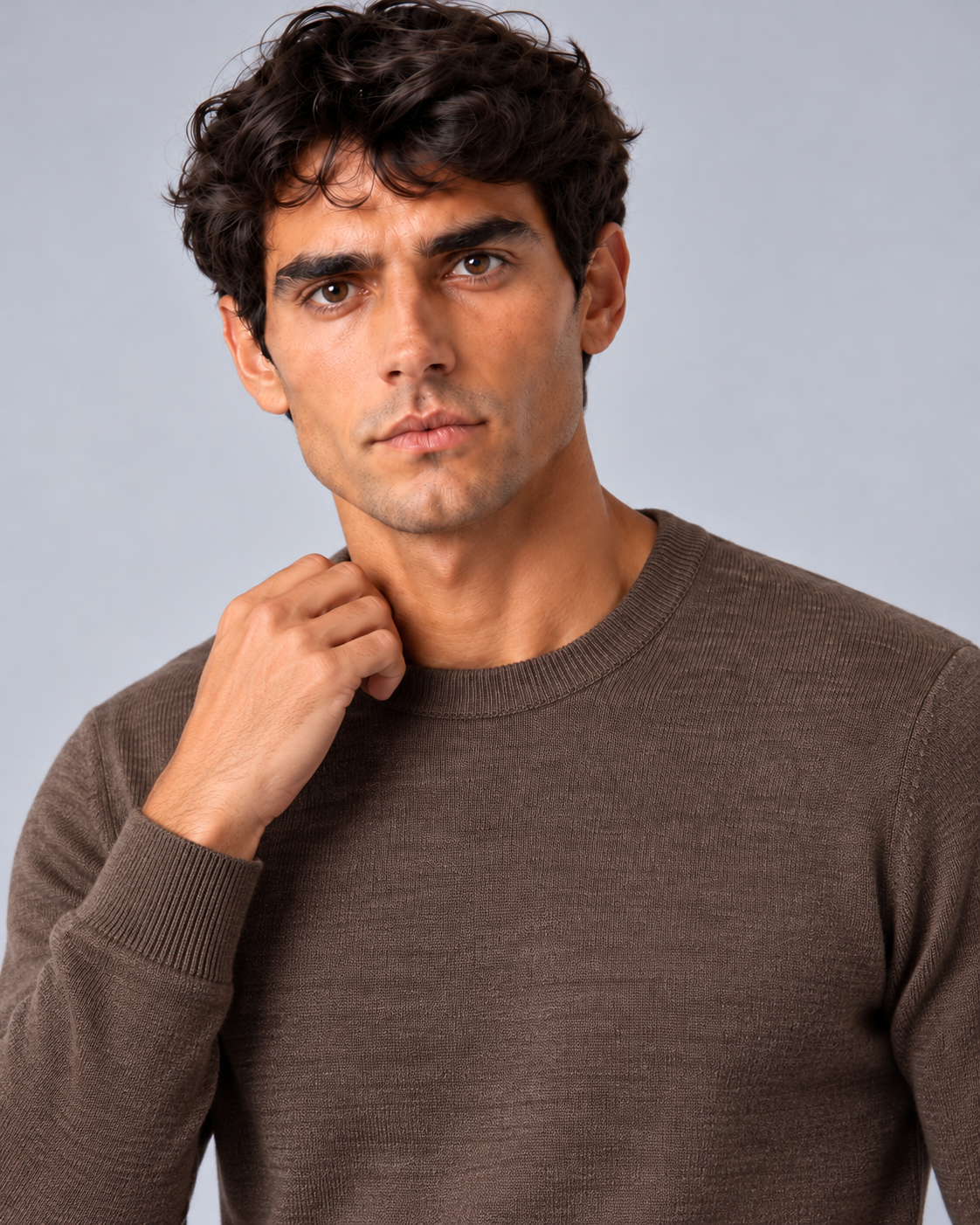 Maglia in lana merino marrone