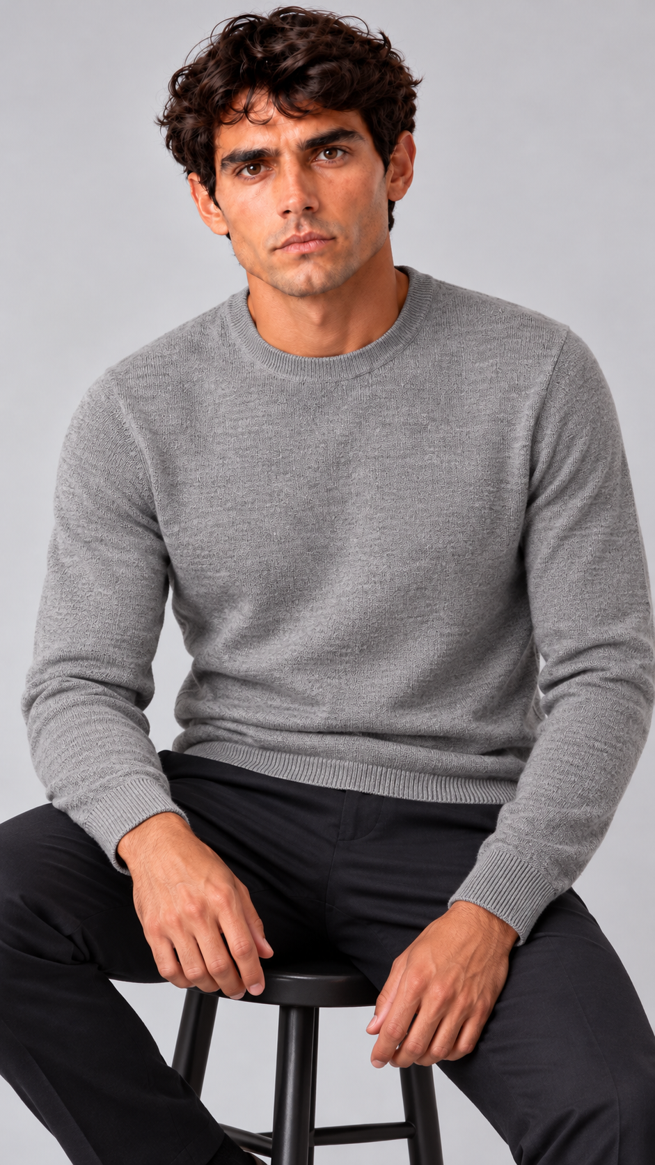 Maglia in lana merino grigio