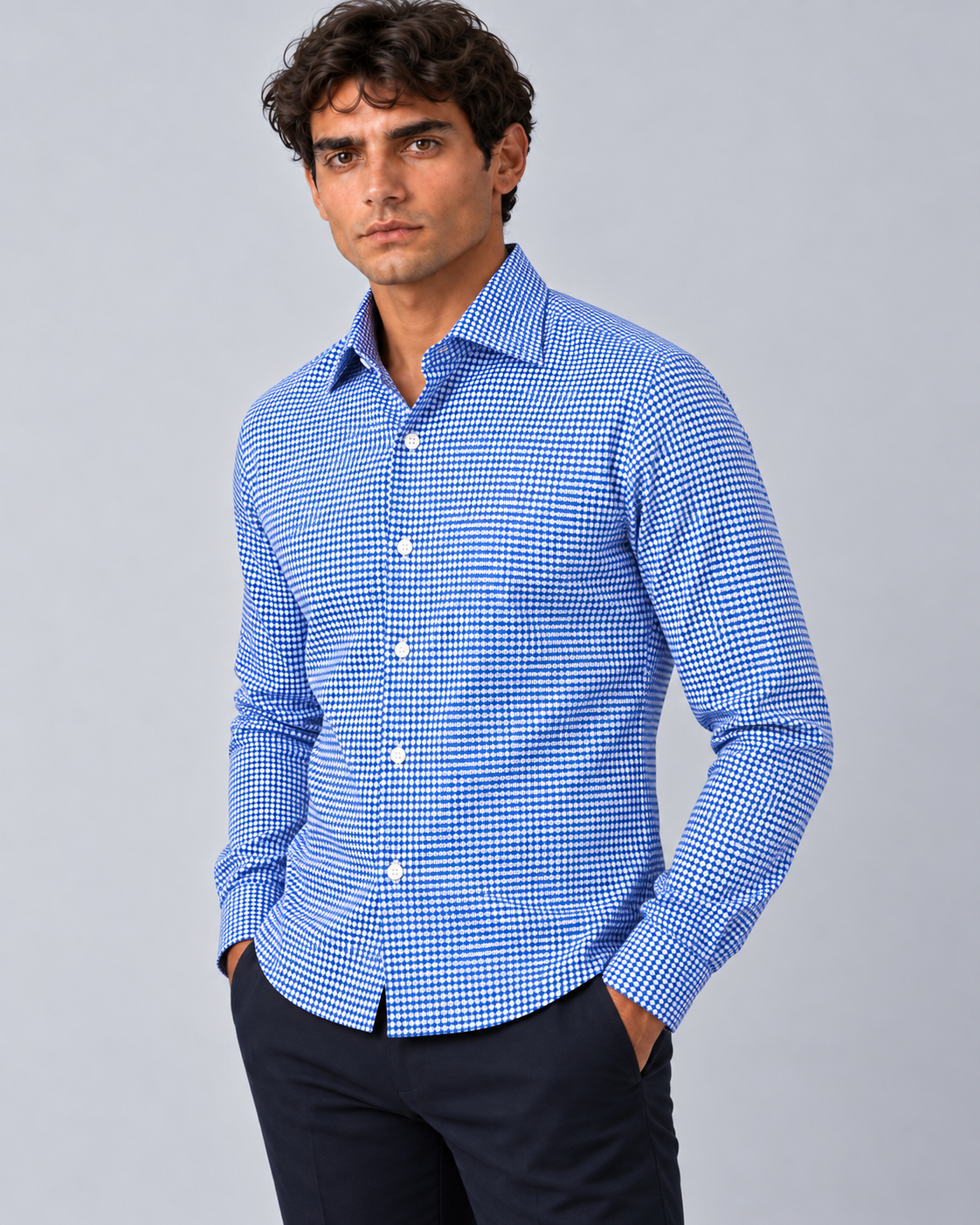 Camicia Michel point azzurro