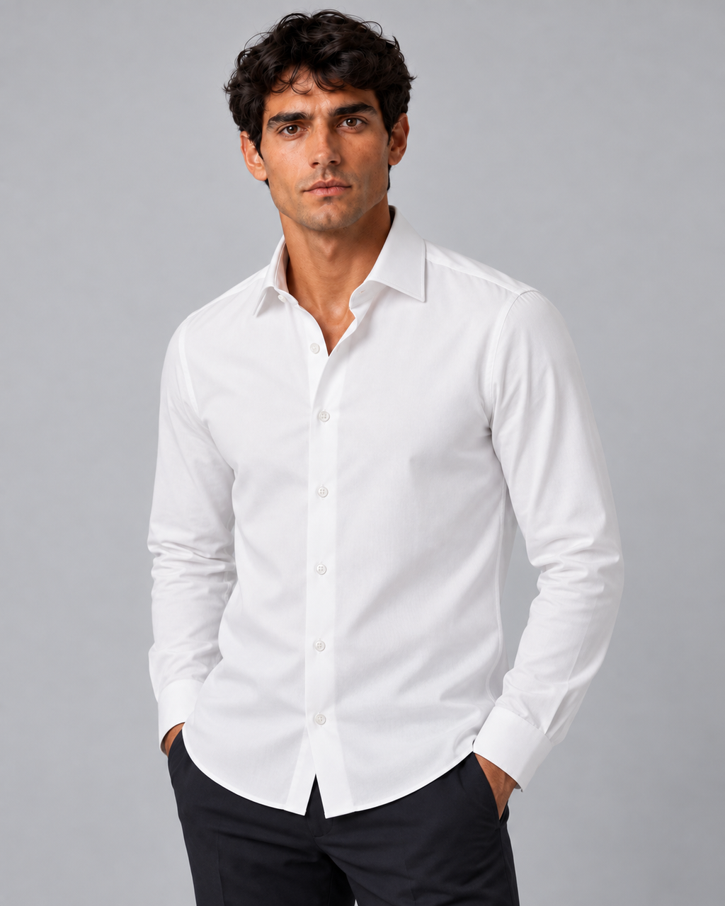 Camicia bianca non stiro slim