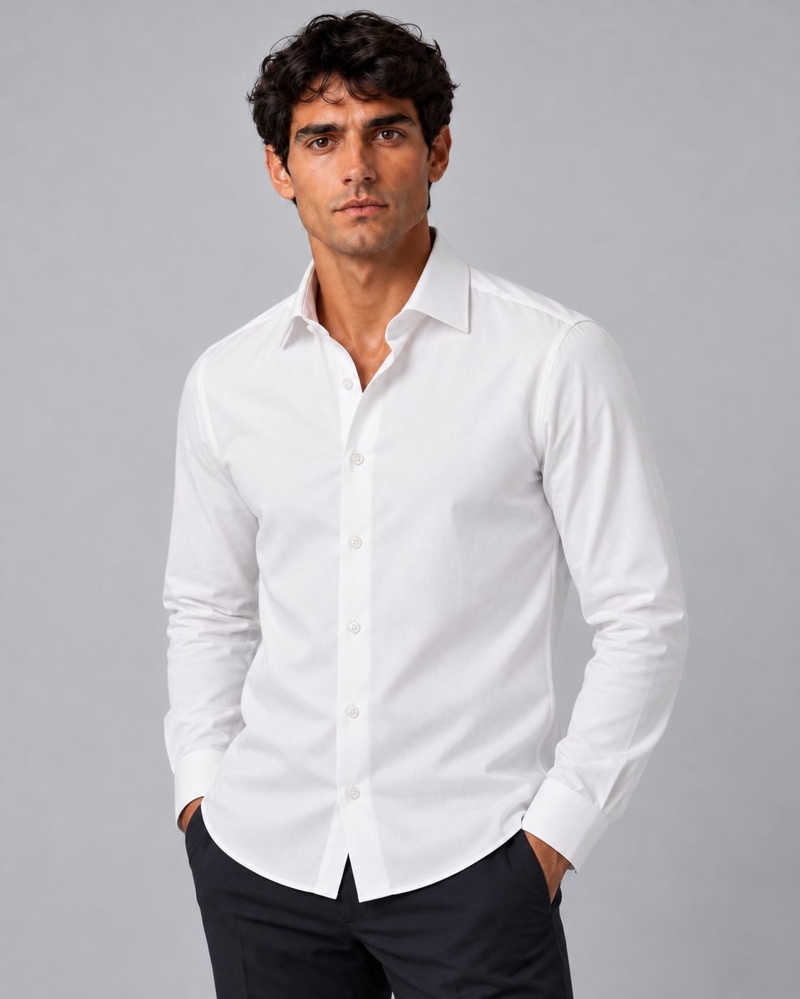 Camicia bianca non stiro regular