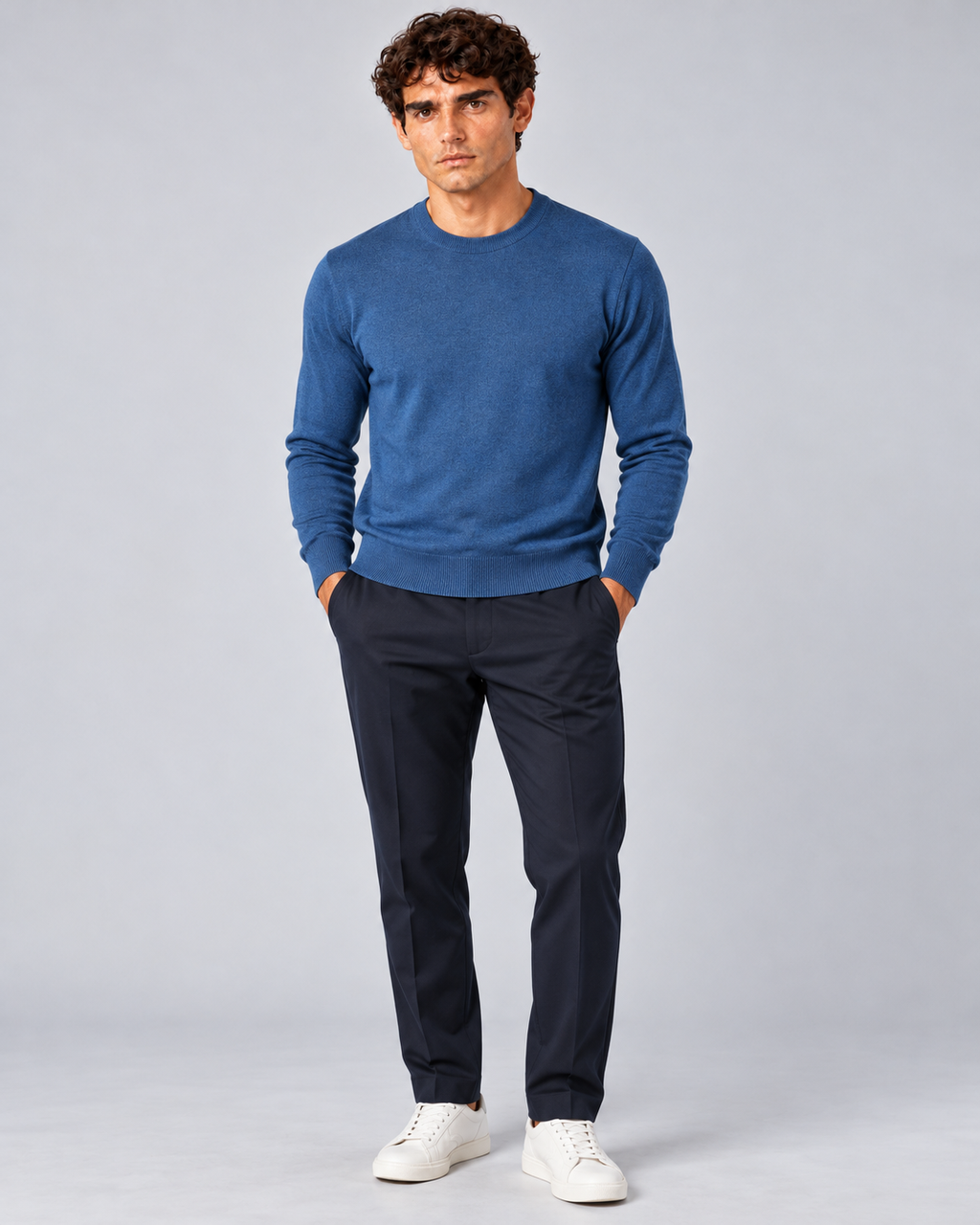 Maglia in lana Merino blu