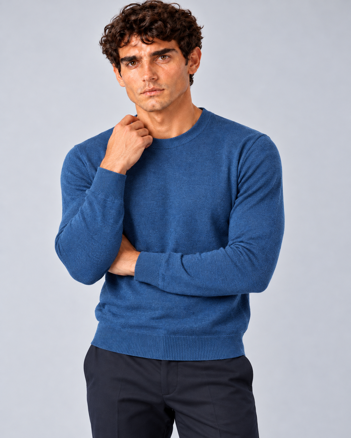 Maglia in lana Merino blu
