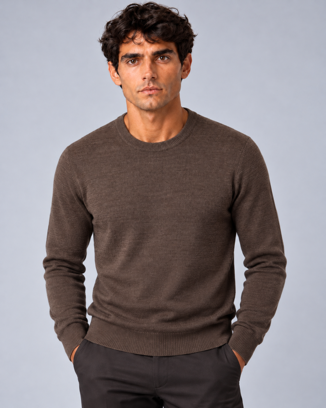 Maglia in lana merino marrone