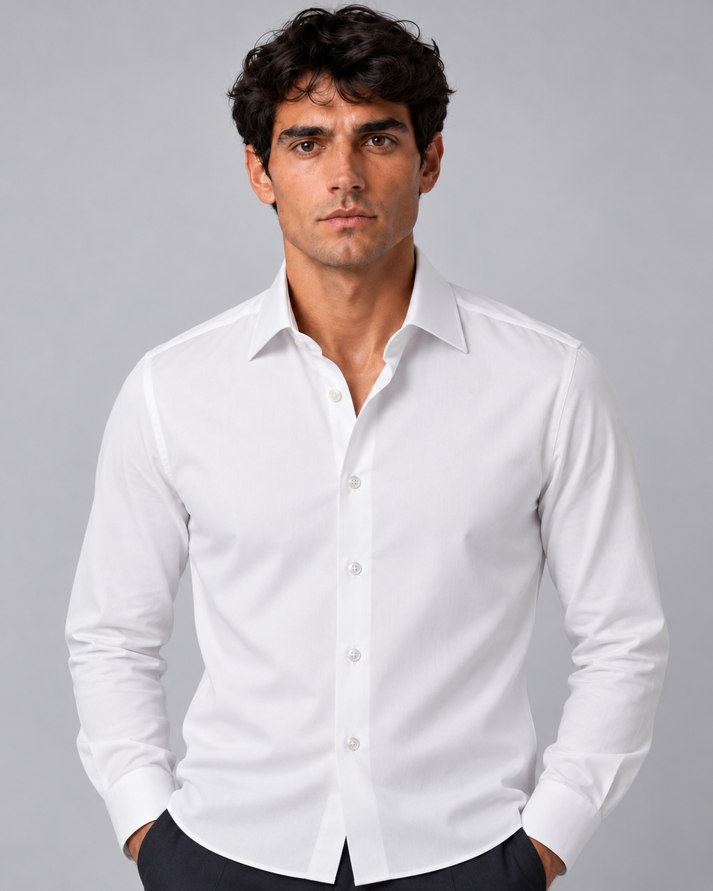 Camicia bianca non stiro slim