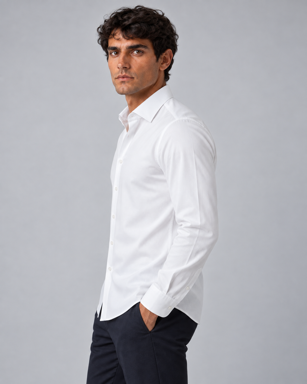 Camicia bianca non stiro slim