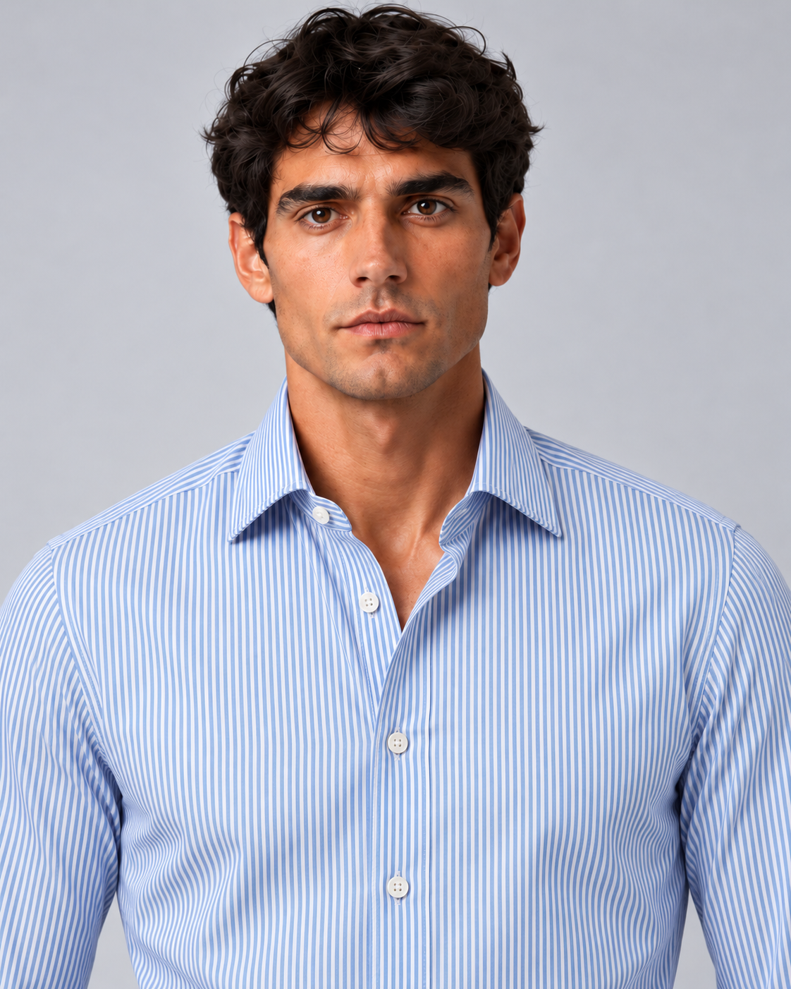 Camicia righe bianco/azzurro non stiro